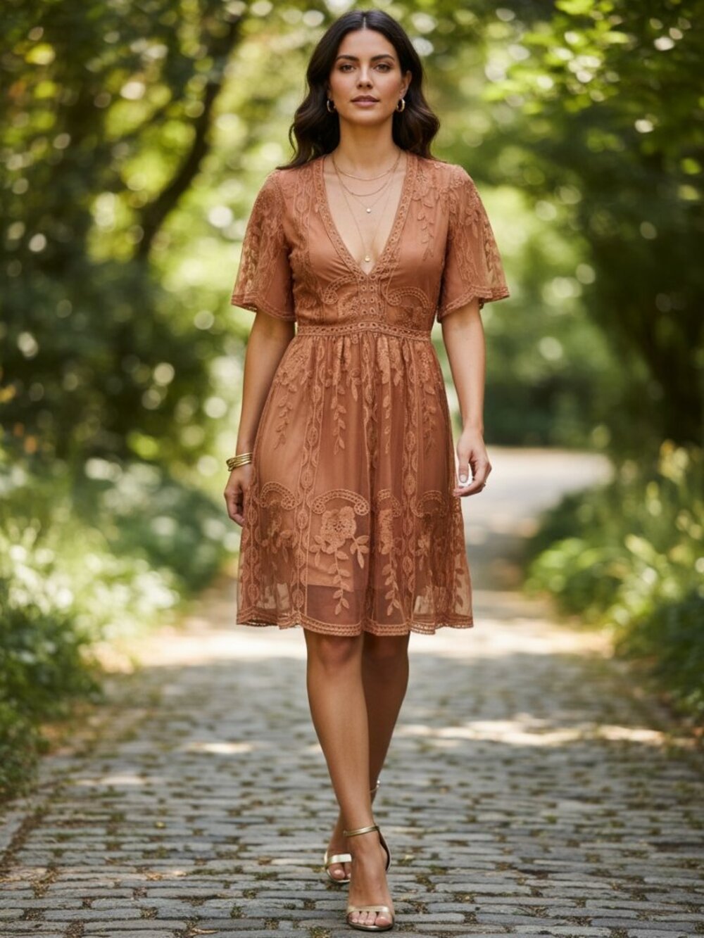 Haute‎ Monde Boho Dreams Lace Dress Sz S 272E